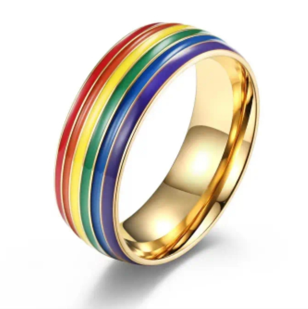 Rainbow Unisex Pride Ring Sz 8